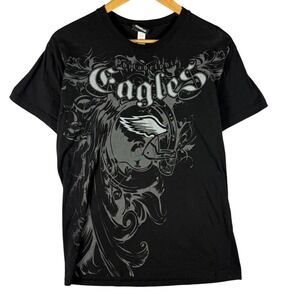 Y2K Reebok Philadelphia Eagles NFL Football Graphic T Shirt Black Size L  Womens